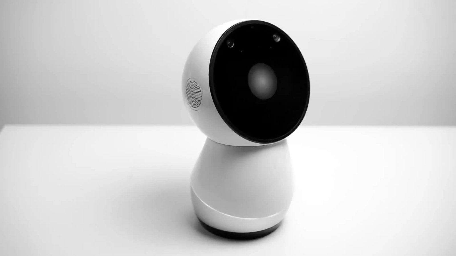 Jibo, a small white social robot with a round black screen